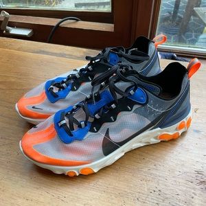 Nike React Element 87 - Thunder Blue / Total Orange - Size 10.5